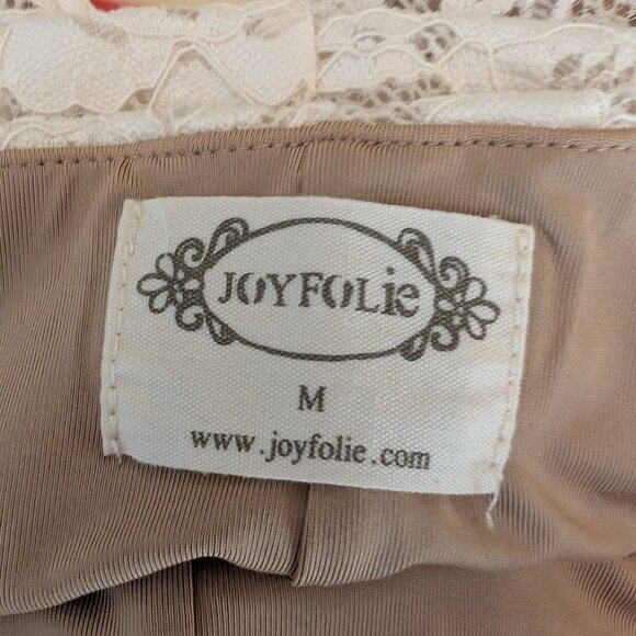 JOYFOLIE Abril Lace Wide Flare Pants in Cream MEDIUM NWOT - Picture 7 of 10